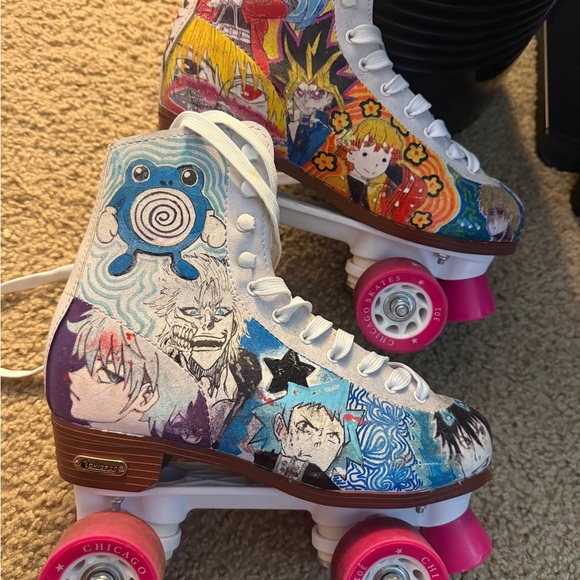 Chicago Roller Skates - White and Pink - Picture 1 of 11